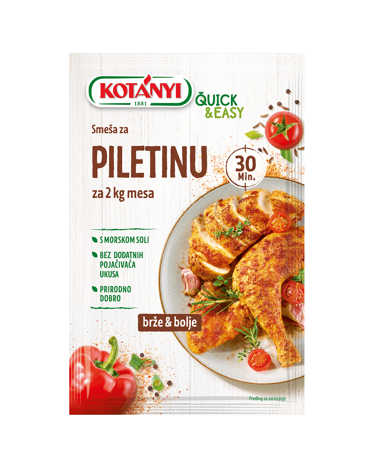 9001414437216 372112 Kotányi Quickeasy Smesa Za Piletinu Rs Pouch Vs